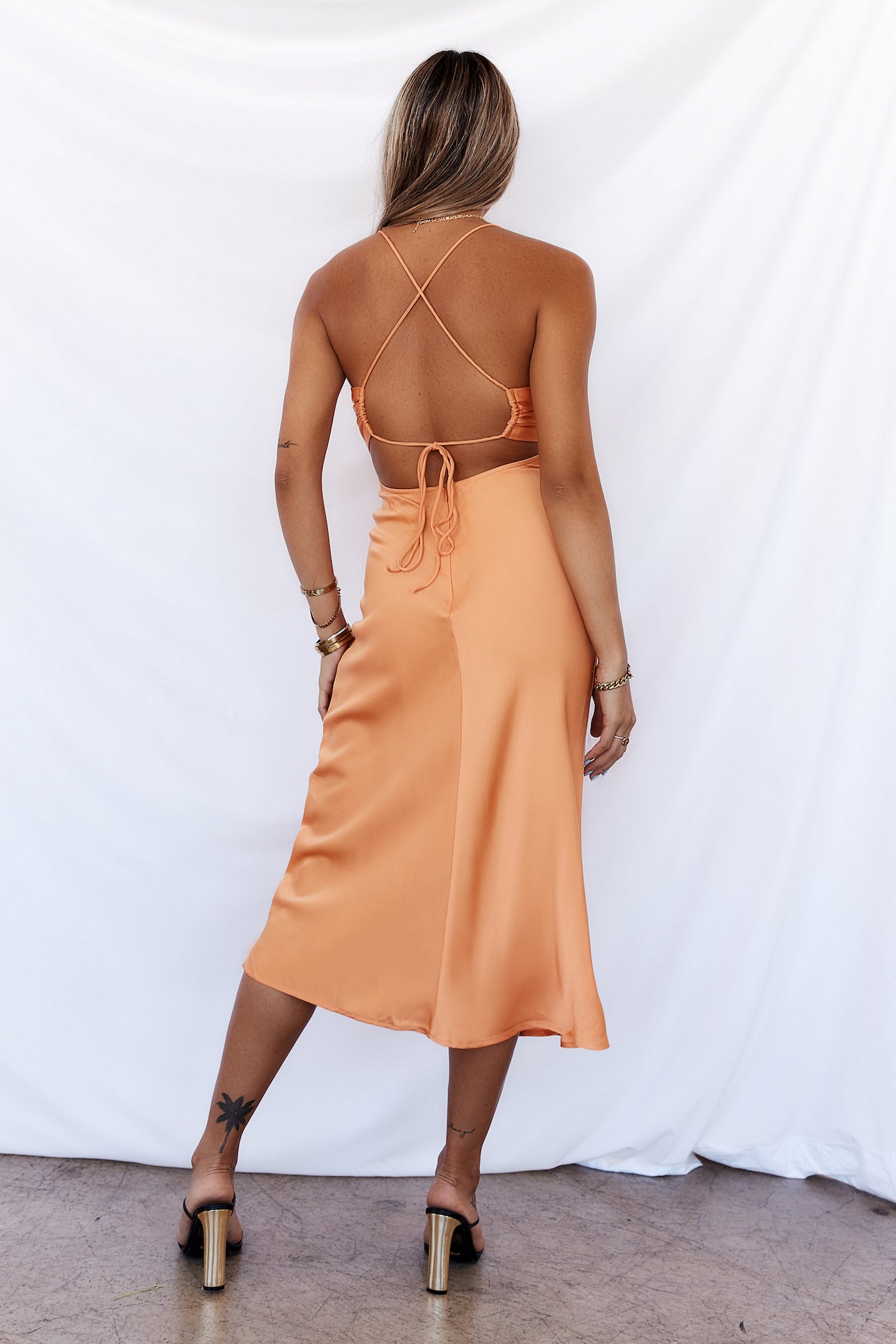 Started With A Kiss Midi Dress Orange