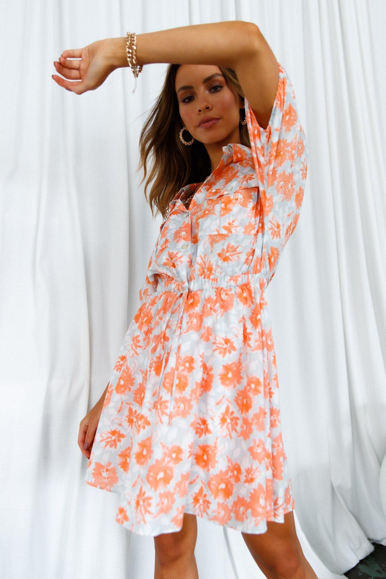 Casablanca Shirt Dress Orange