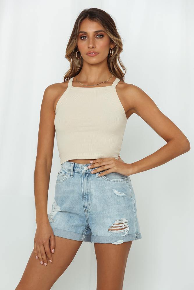 Cash In Tank Top Beige