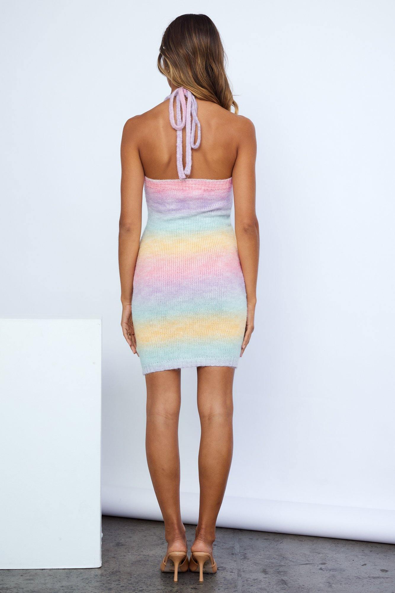 Sky Clouds Knit Dress Yellow