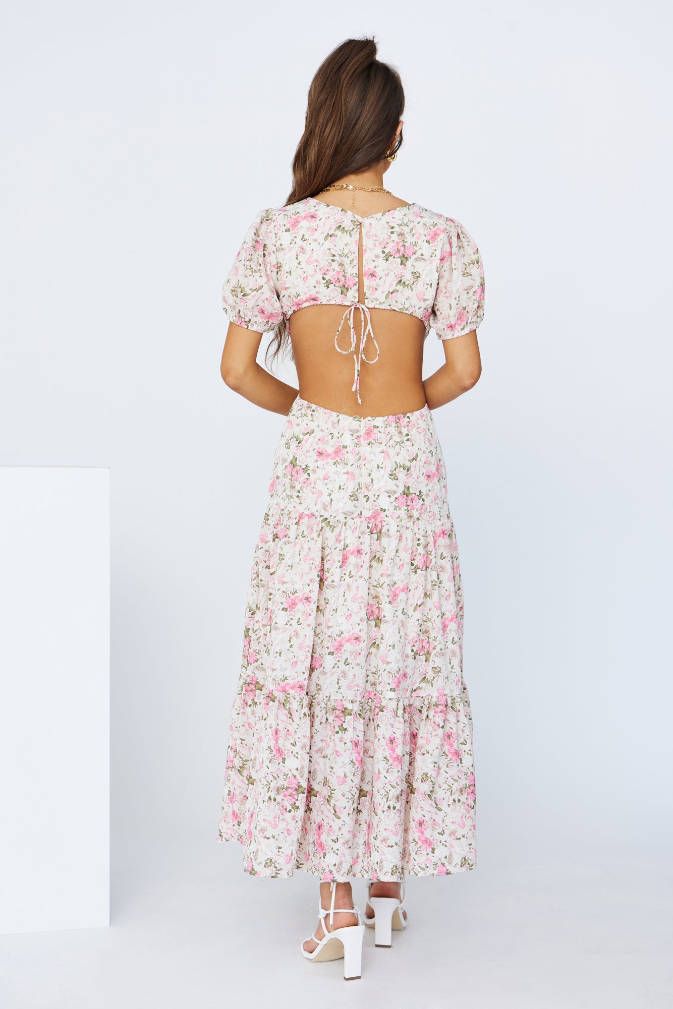Flow Down Gently Midi Dress Pink