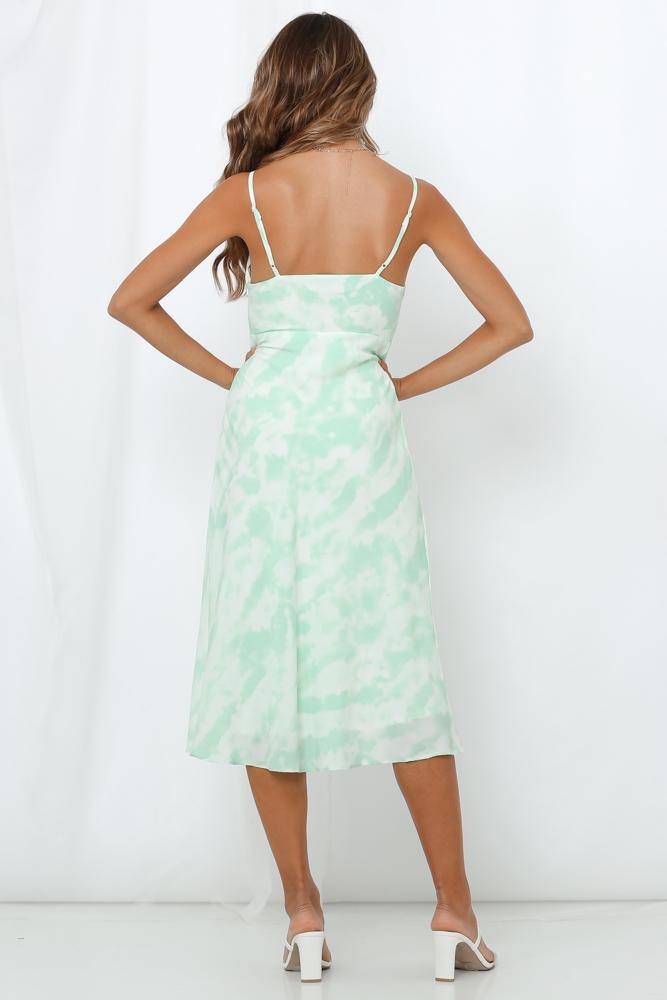 New Geode Midi Dress Green