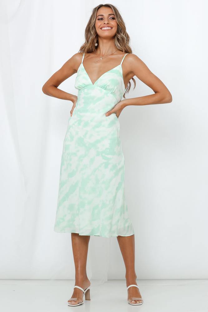 New Geode Midi Dress Green