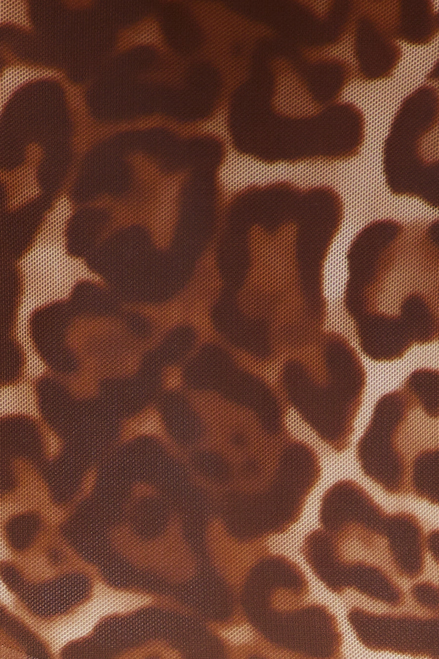 LIONESS Purple Rain Mesh Midi Leopard