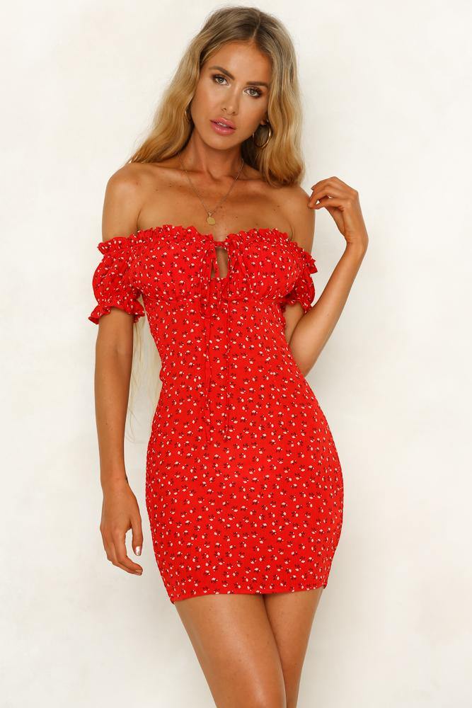 Tied To You Dress Red