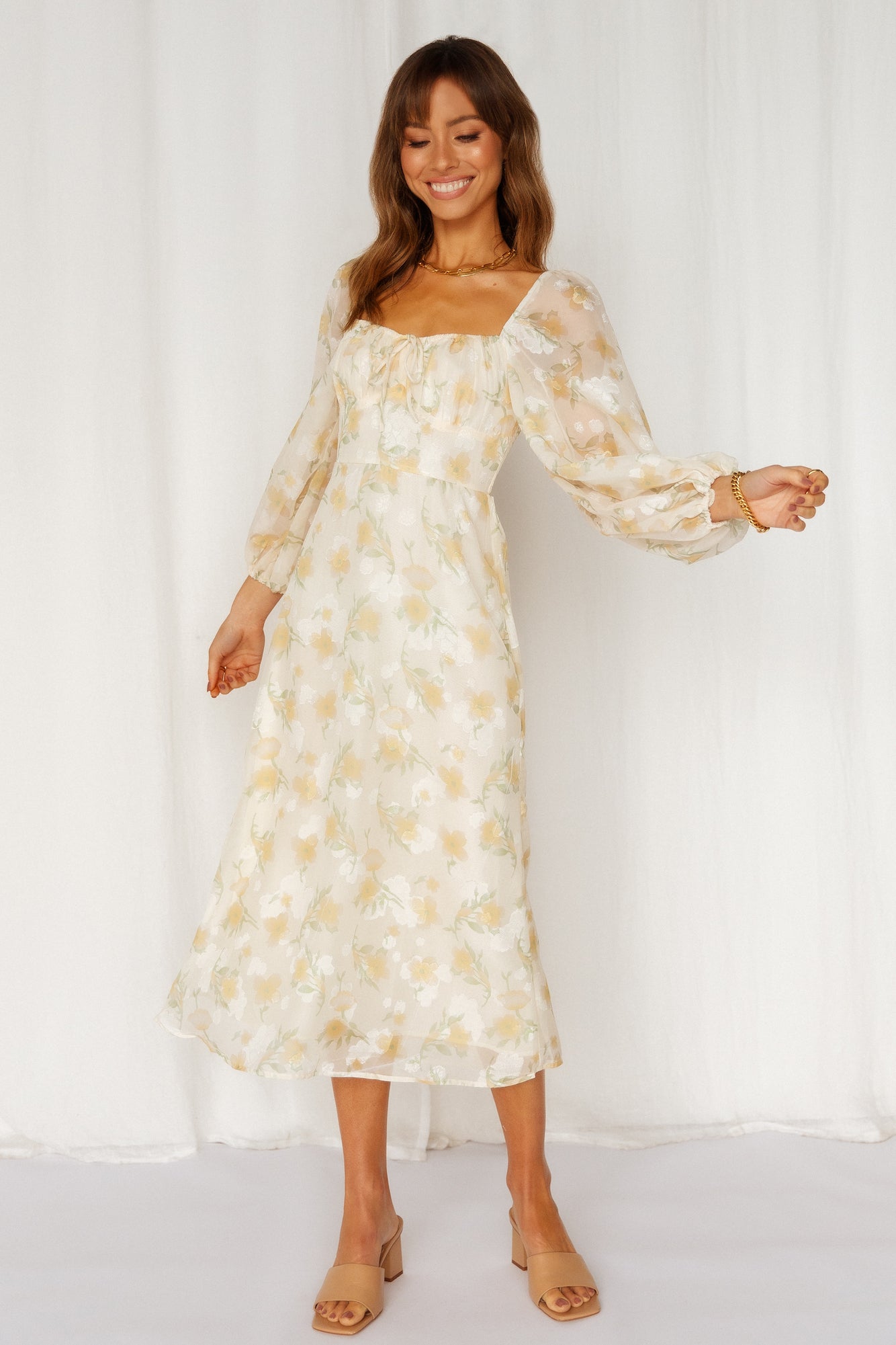 Middle Child Midi Dress Beige
