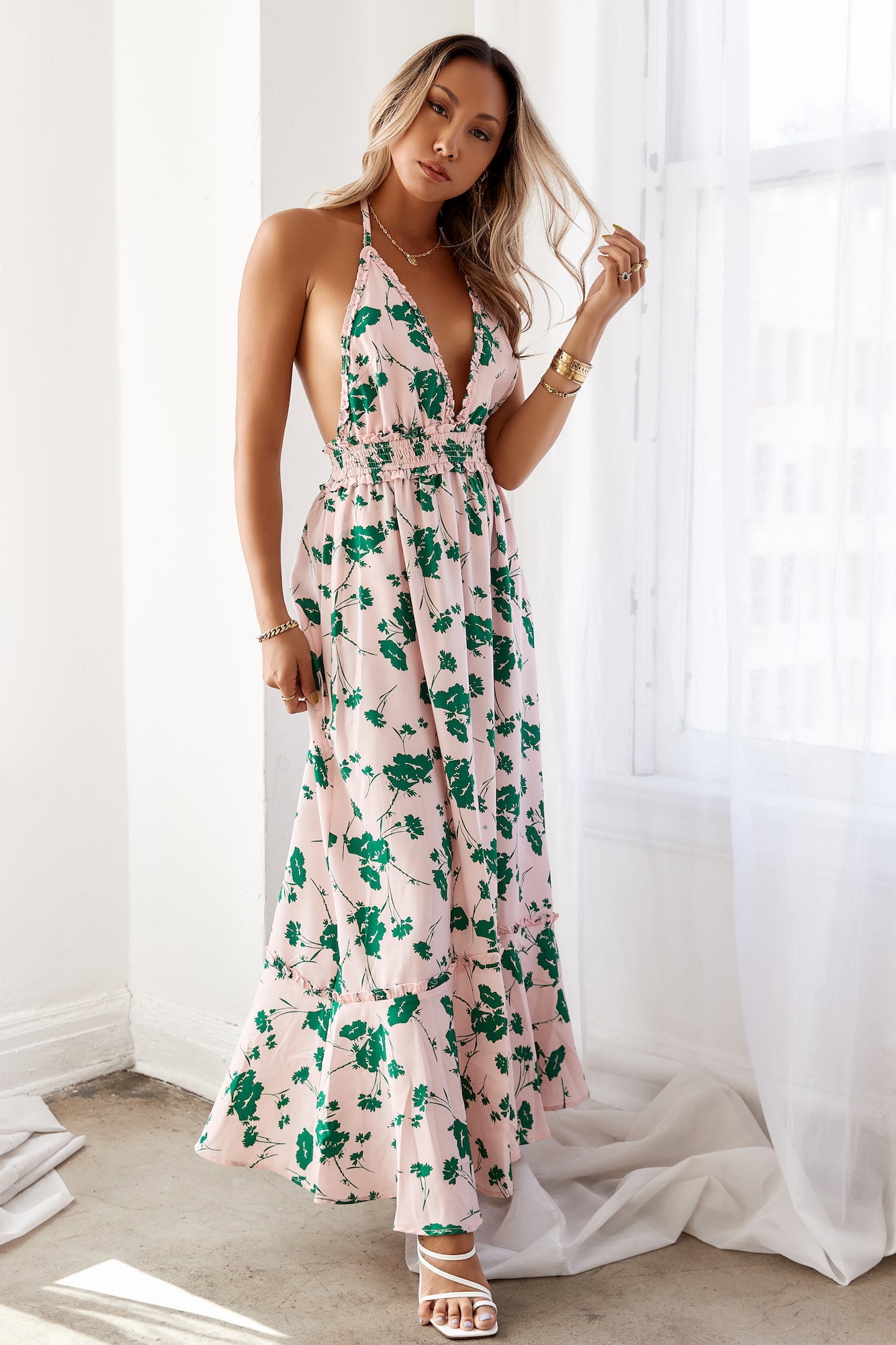 Beach Drinks Maxi Dress Pink