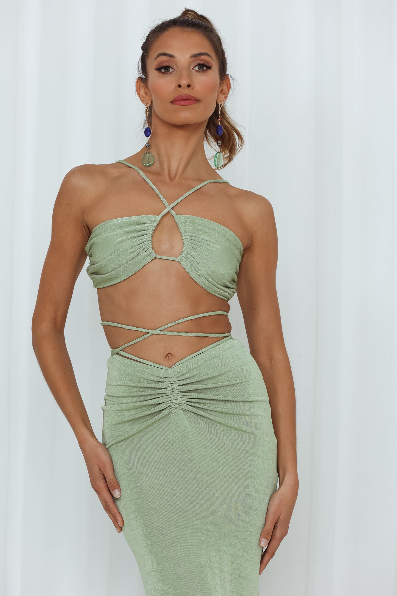 Yes Girl Maxi Skirt Green
