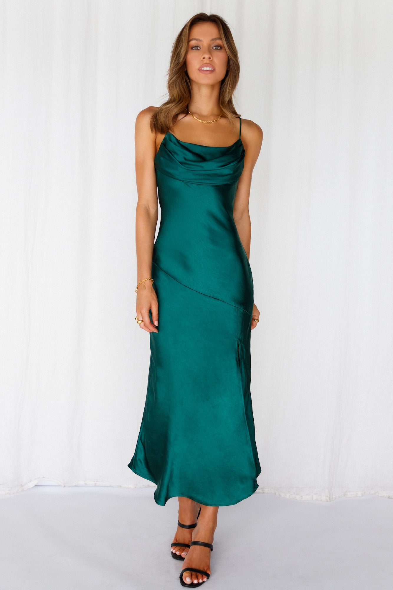 Lychee Martini Midi Dress Forest Green
