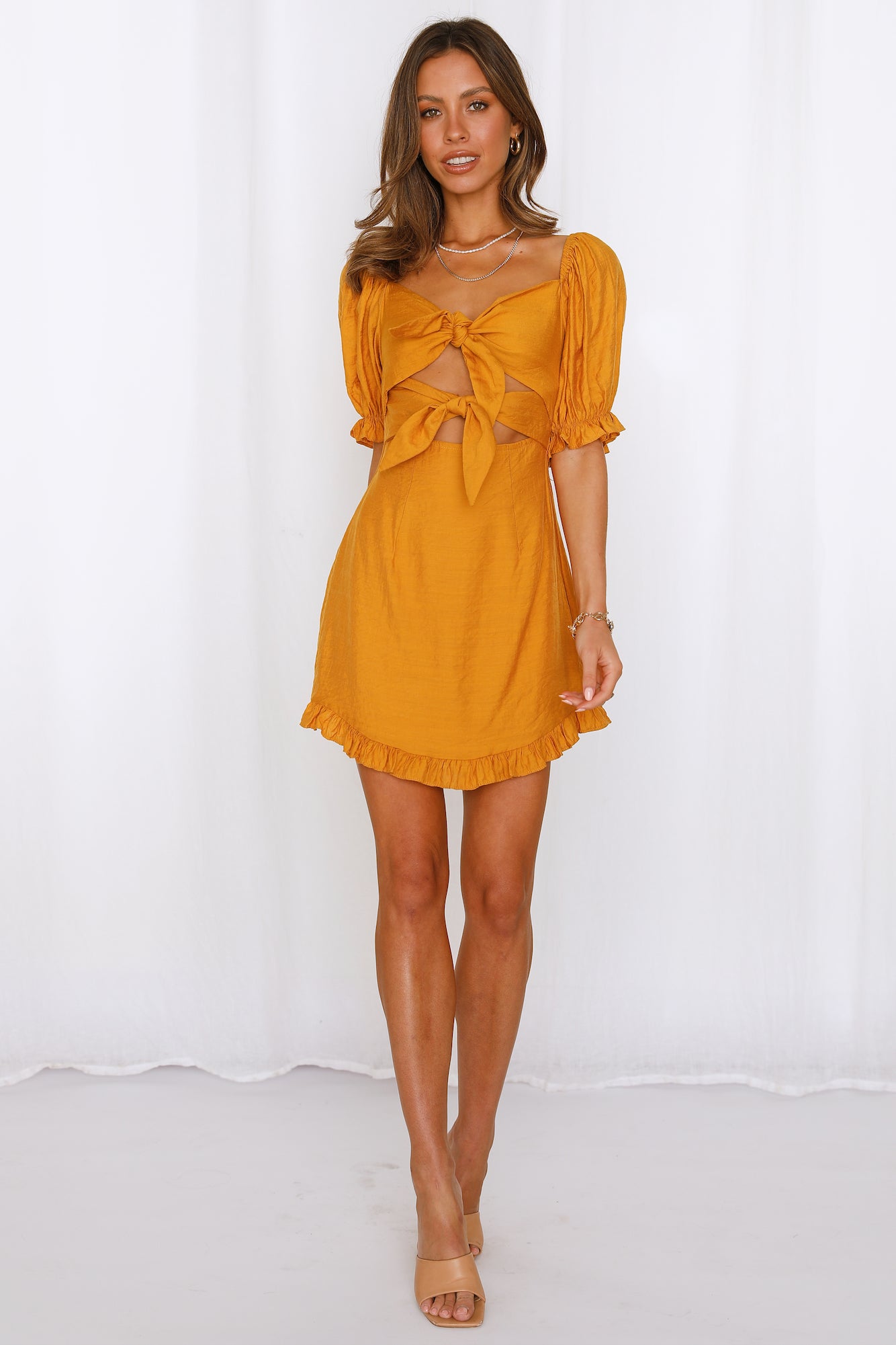 Silent Night Dress Mustard