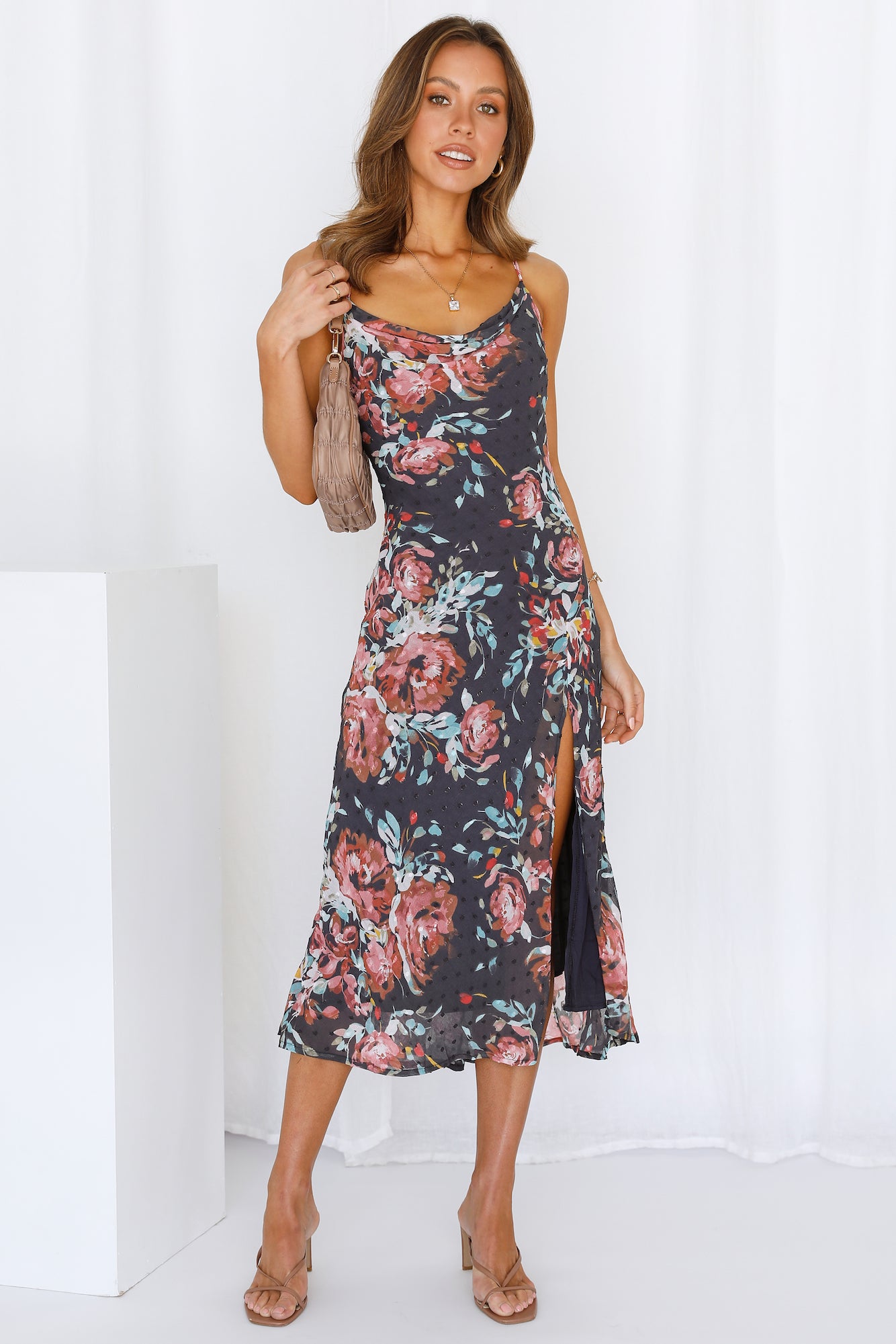 Drinks On Me Midi Dress Black