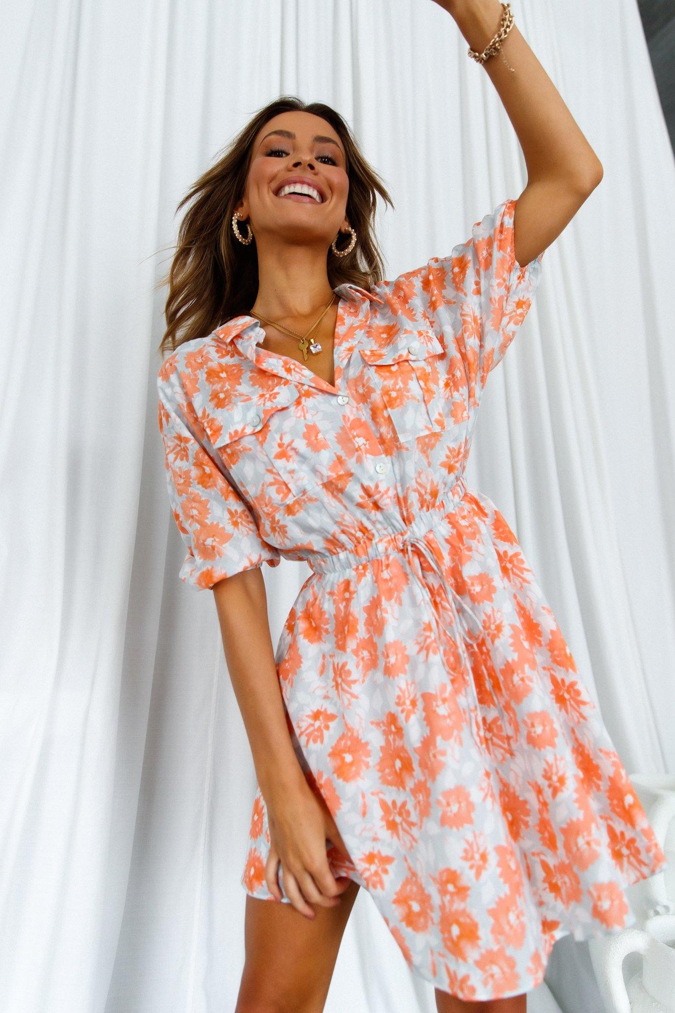 Casablanca Shirt Dress Orange