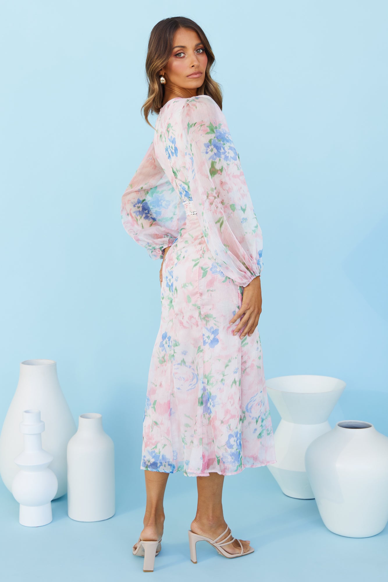 Meadow Wanderer Midi Dress Pink