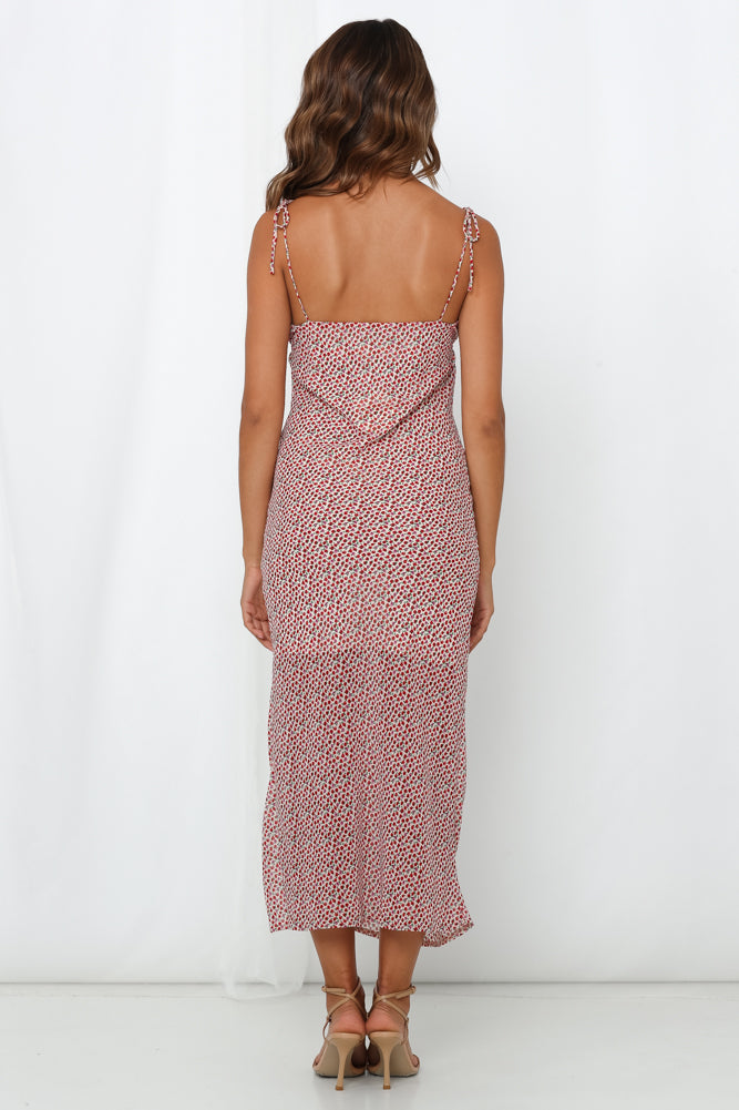 Meet Me At Dusk Midi Dress Red