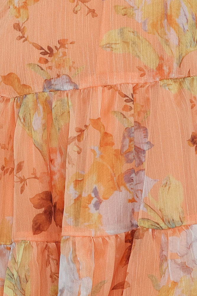 Destination Floral Dress Orange