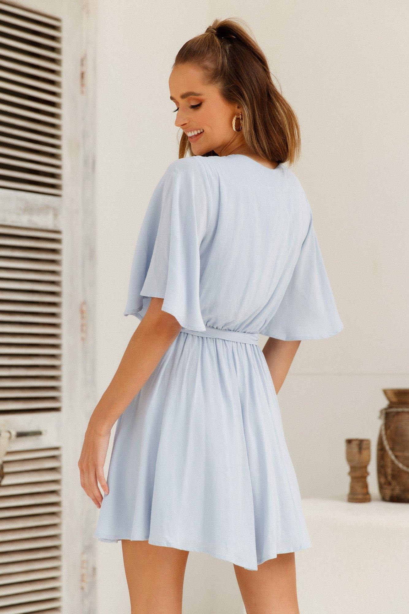Hugs And Kisses Dress Steel Blue