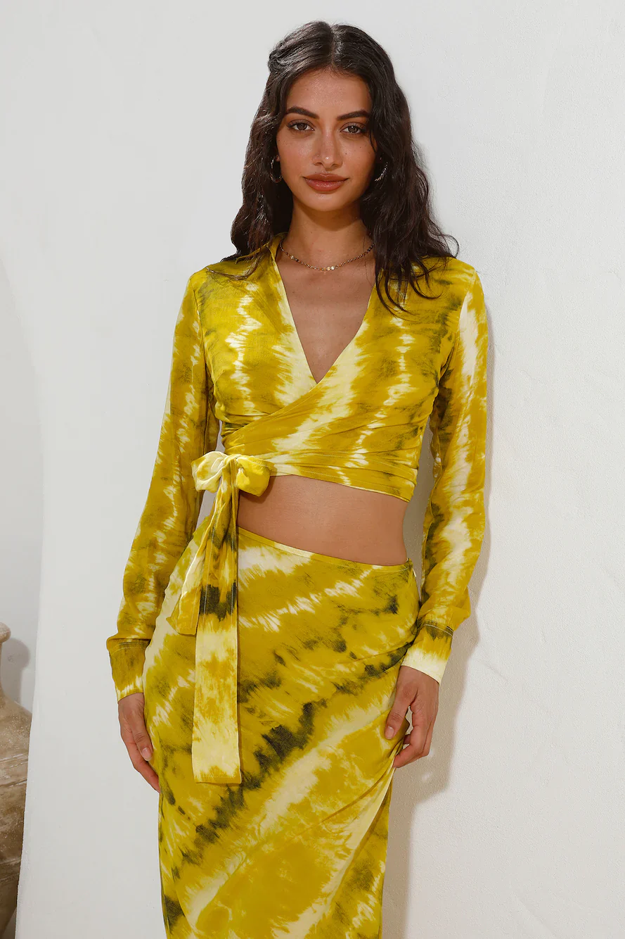 LE SALTY Ava Wrap Blouse Golden
