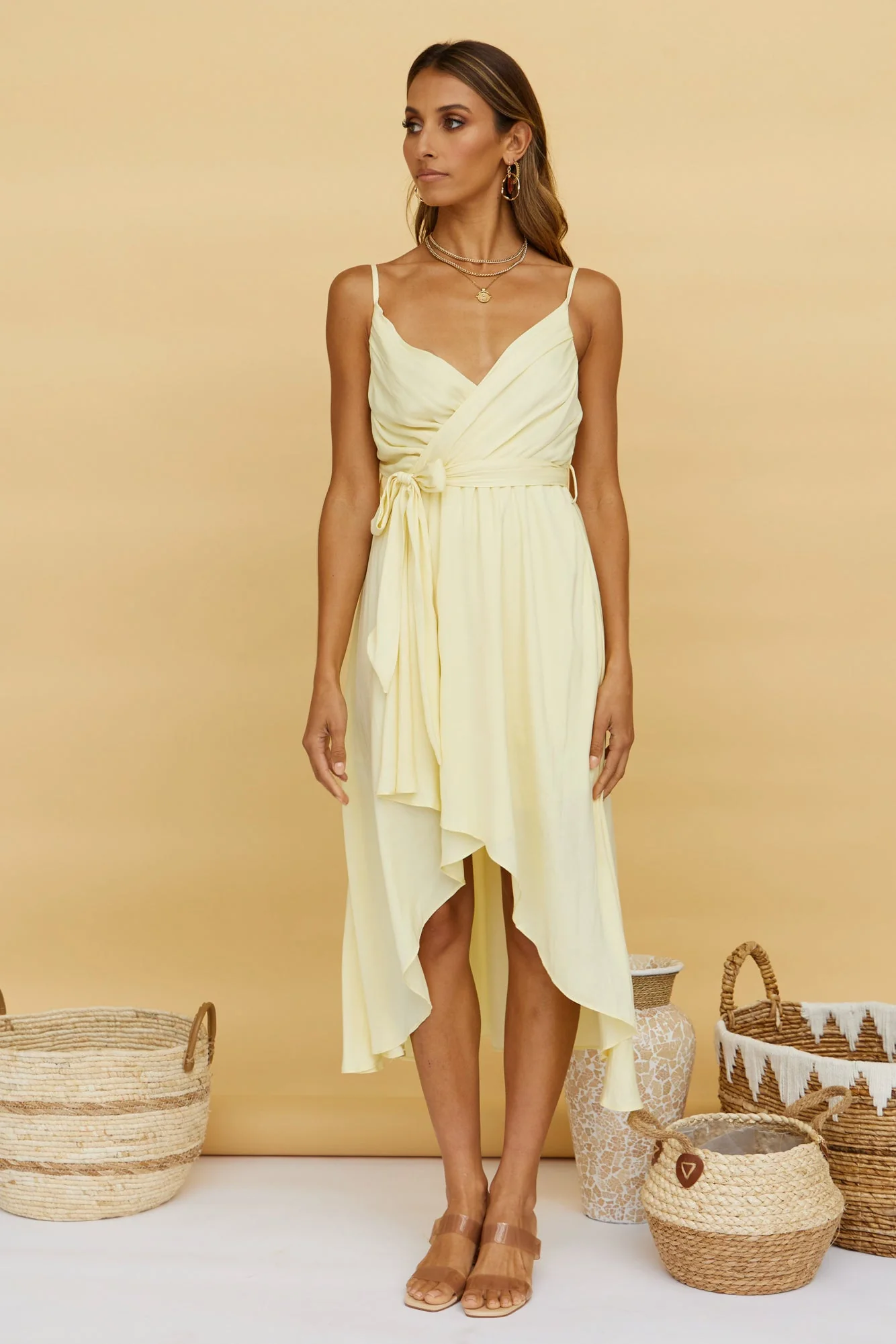 Dawn And Dusk Midi Dress Yellow