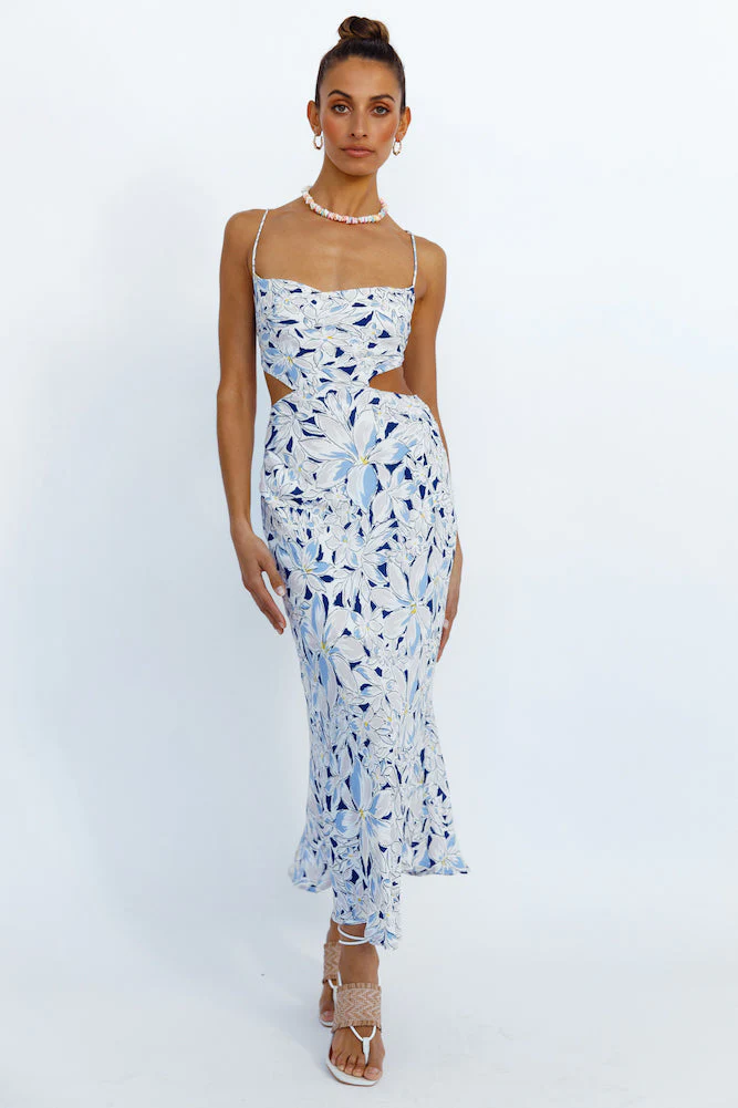 Haven Bound Maxi Dress Blue