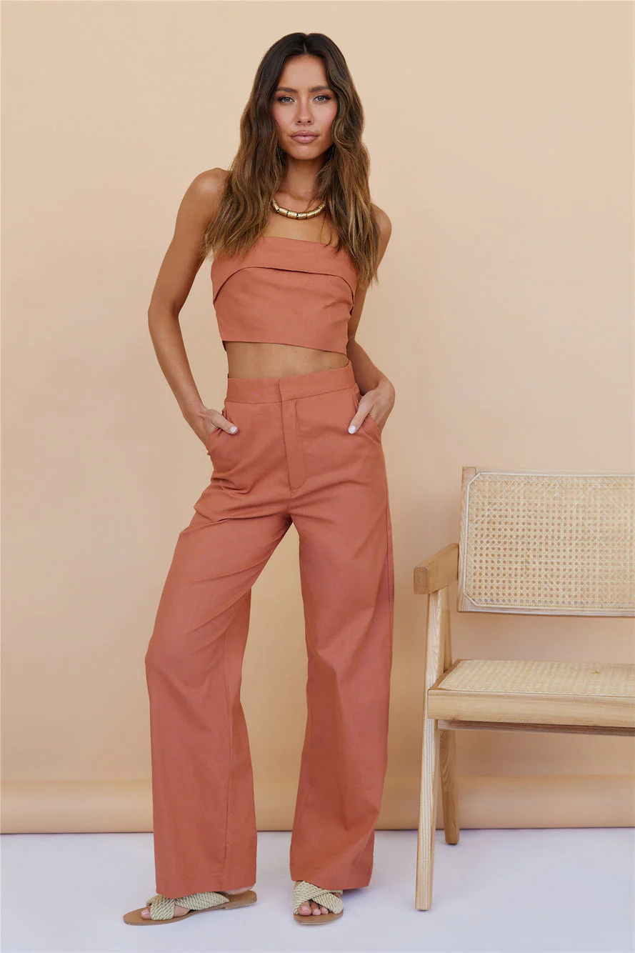In Hindsight Crop Top Rust