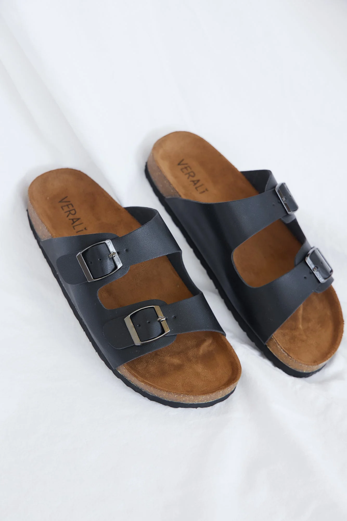 VERALI Xylo Buckle Slides Black