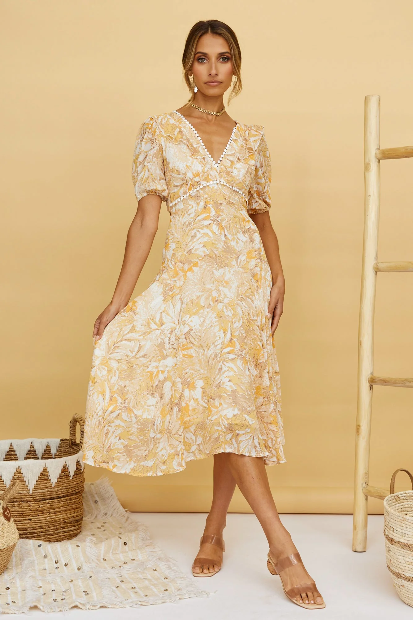 Fly Again Maxi Dress Brown