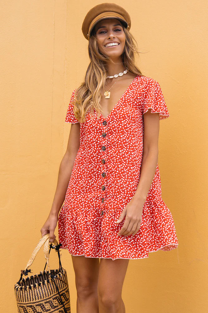 Santa Catalina Dress Red