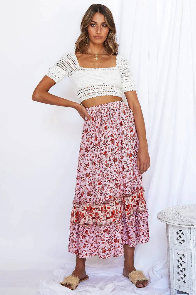Exotica Maxi Skirt Pink