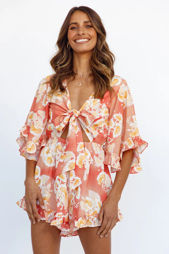Island Time Playsuit Orange