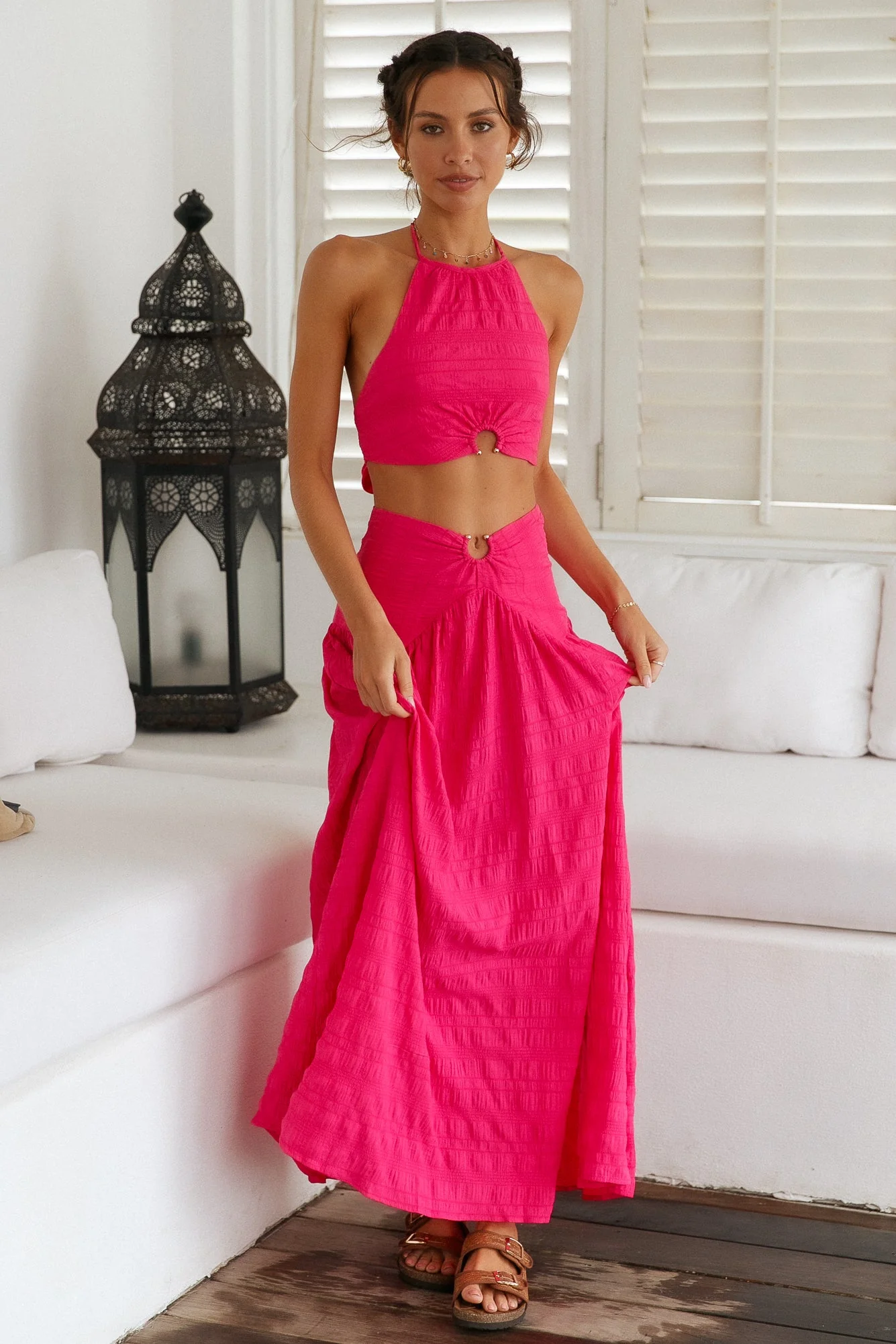 Lemon Tree Maxi Skirt Pink