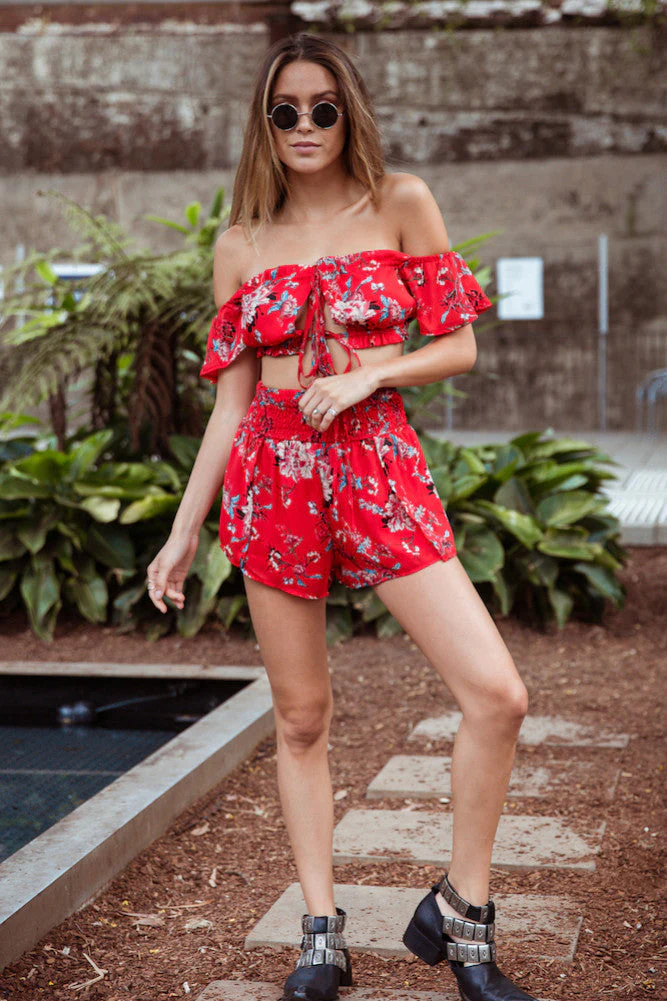 Odyssey Crop Top Red