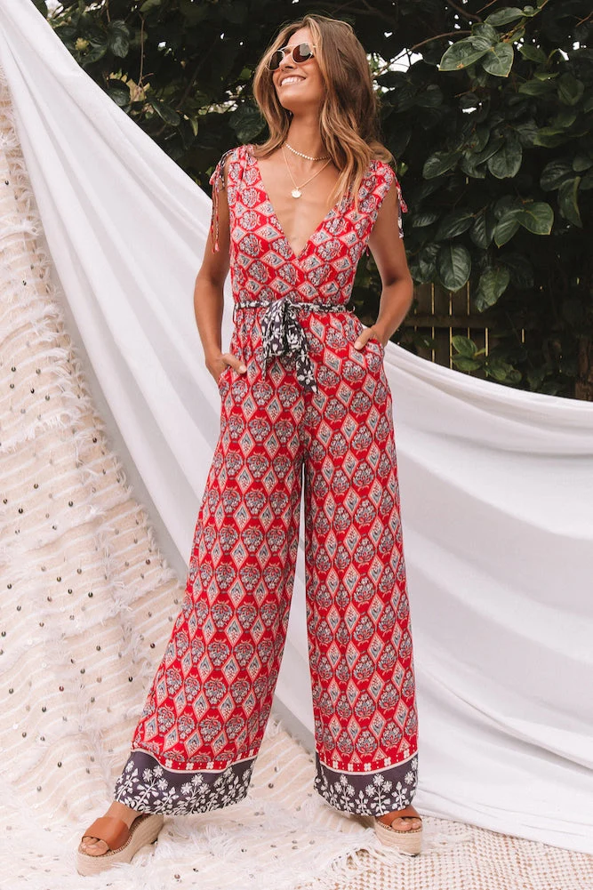 Fleming Springs Jumpsuit Red