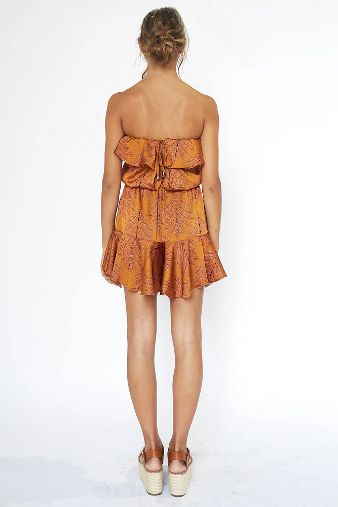 Earth Spinning Playsuit Mustard