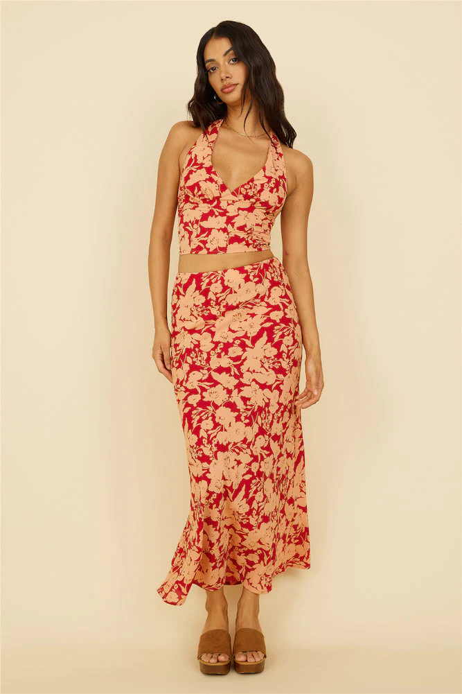 Starlight Fever Crop Top Red