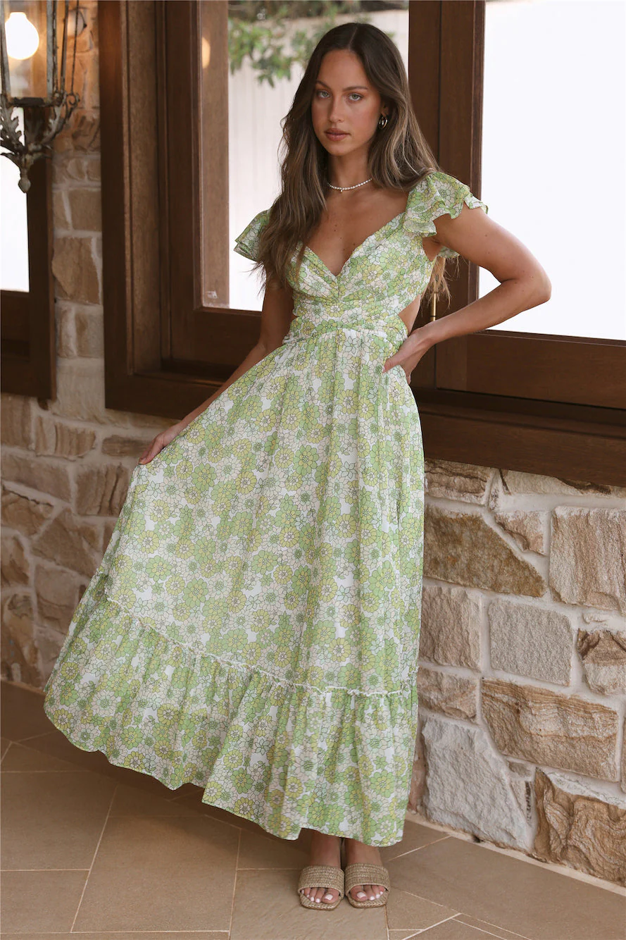 Starting Over Maxi Dress Green