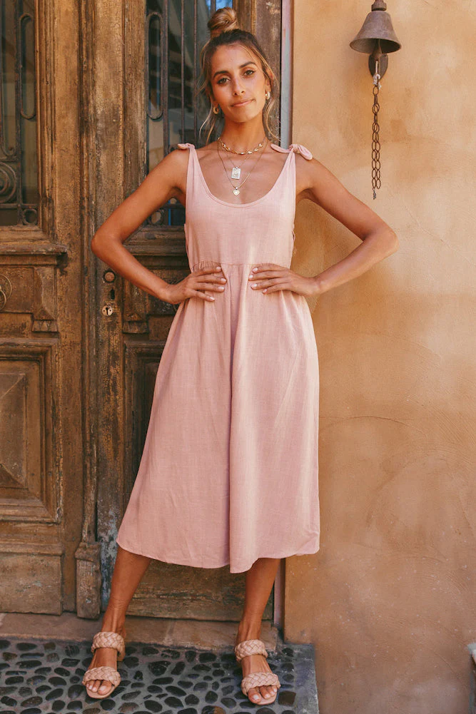 Peace Garden Midi Dress Rose