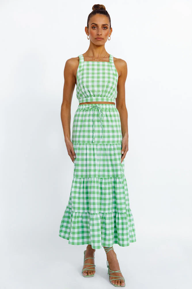 Popping Star Crop Top Green
