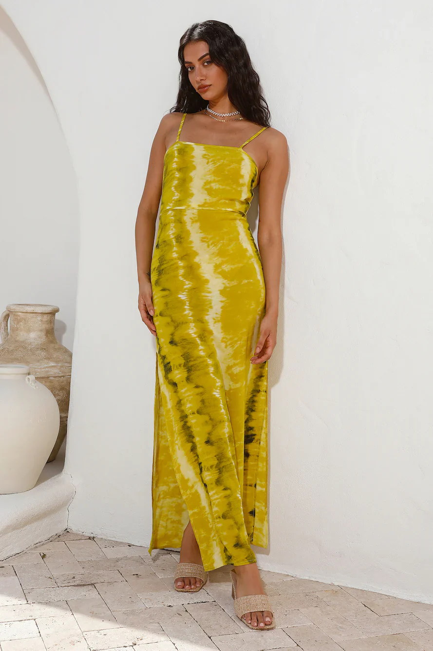 LE SALTY Ava Shift Midi Dress Golden