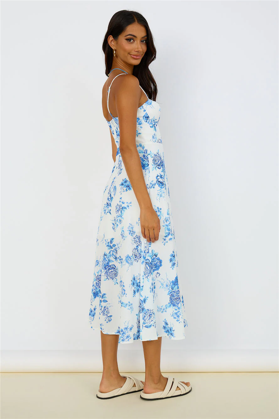 Violet Skies Midi Dress Blue