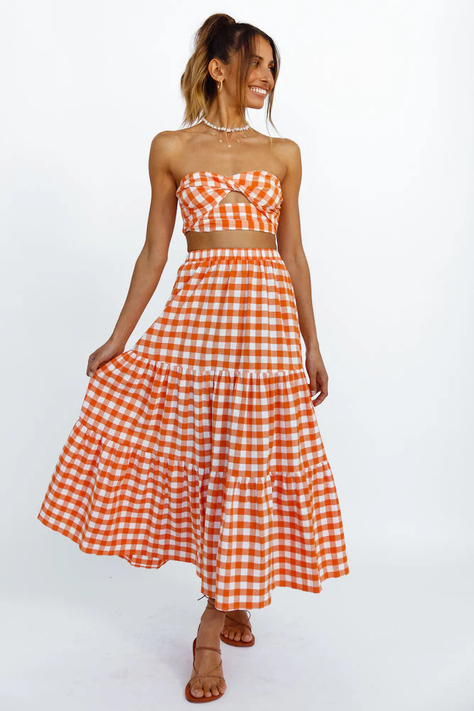 Peach Perfect Maxi Skirt Orange