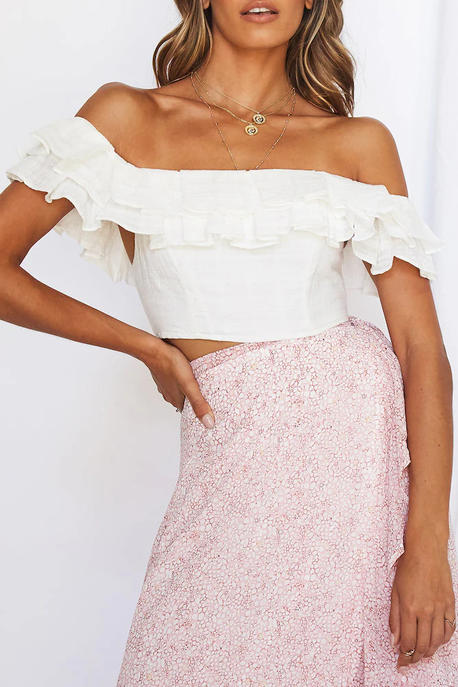 Eye Catcher Crop Top White