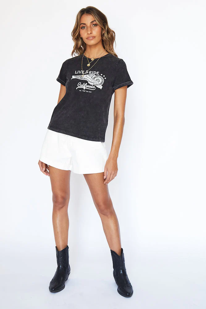 Purple Days Tee Black