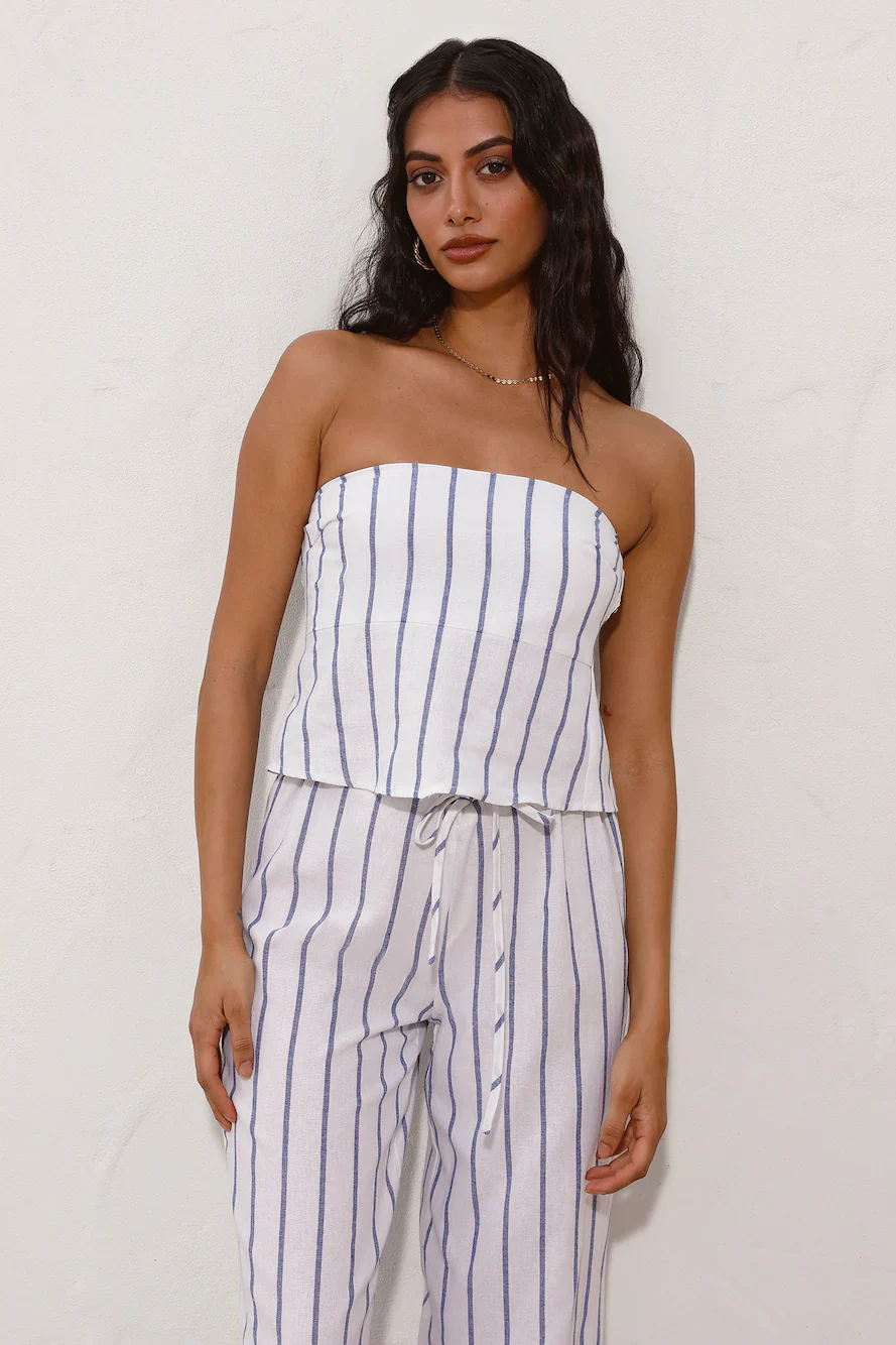 SNDYS Isla Top Blue Stripe