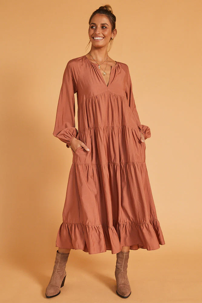 From My Heart Maxi Dress Rust