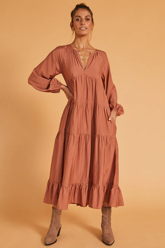 From My Heart Maxi Dress Rust