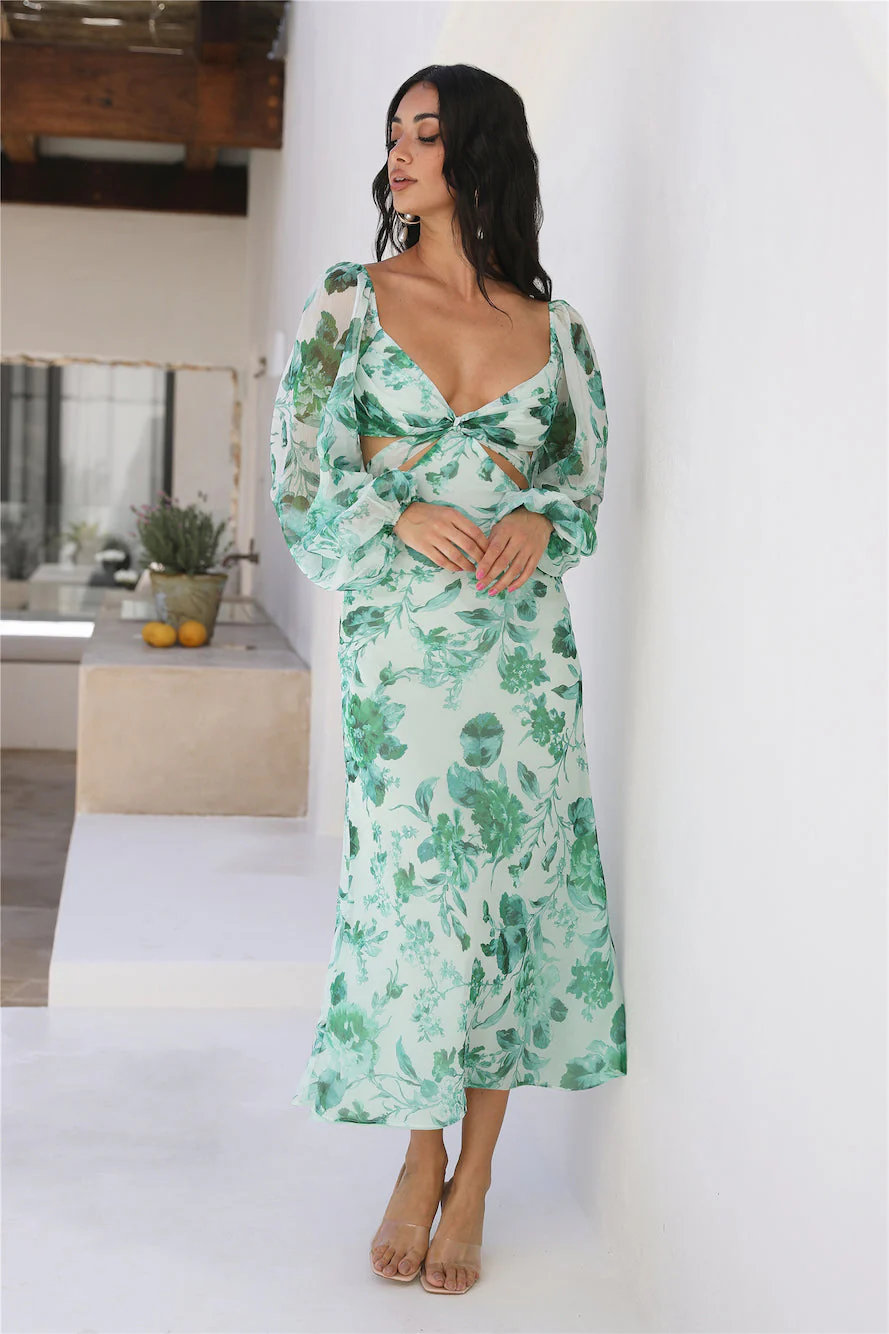 Moonlight Hour Maxi Dress Green