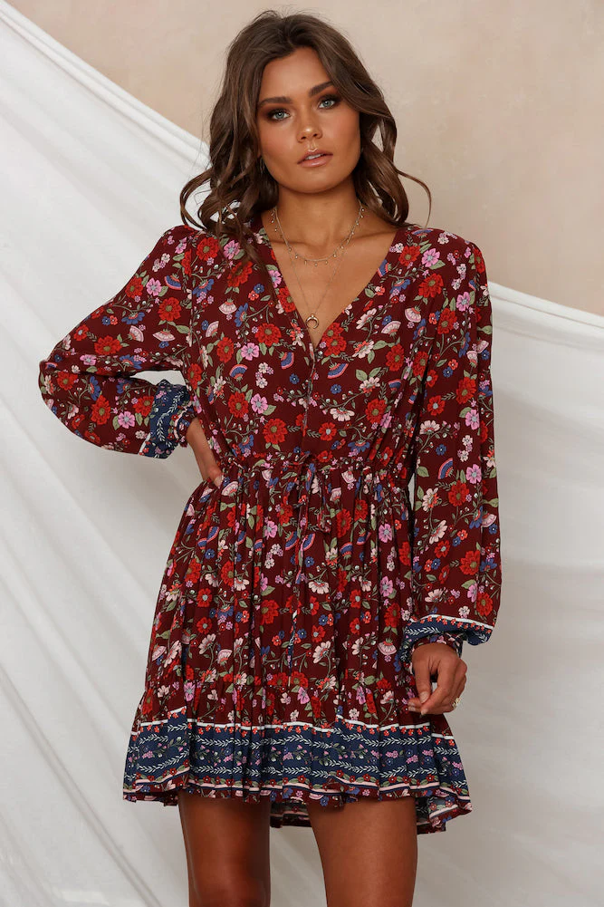 Inferno Dress Maroon