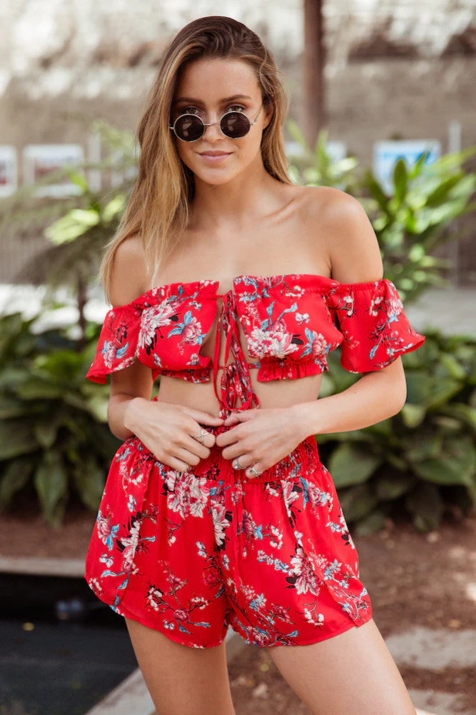 Odyssey Crop Top Red