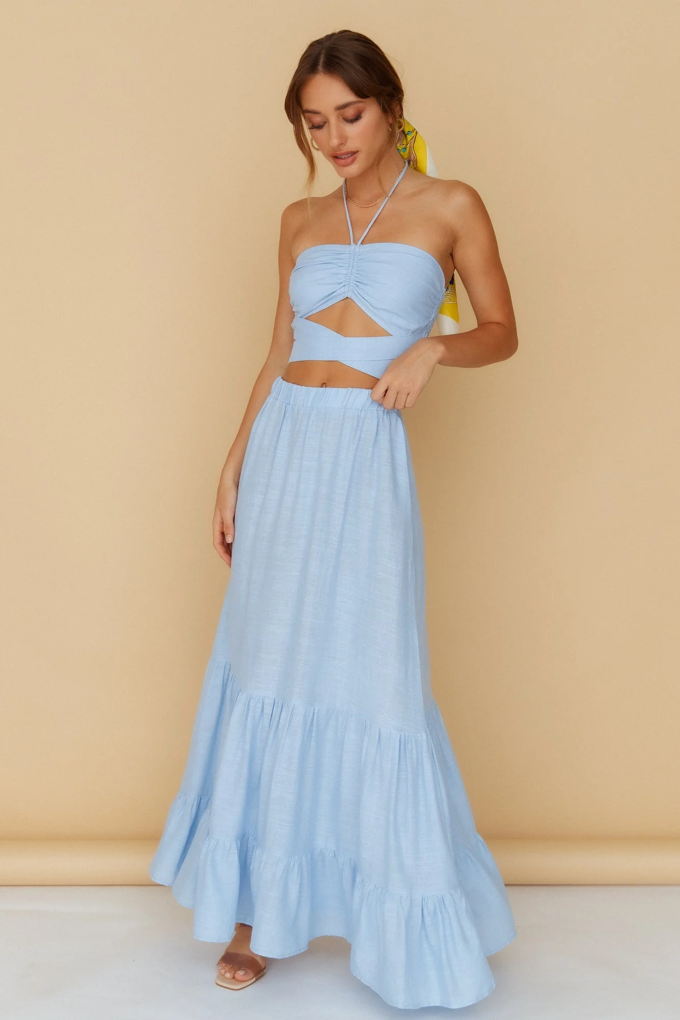 Make It Simple Crop Top Blue