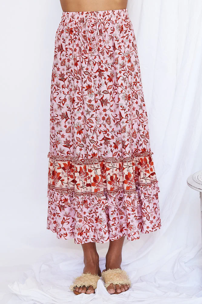 Exotica Maxi Skirt Pink